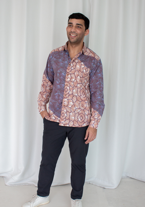Long Sleeve Casual Cap Batik Shirt