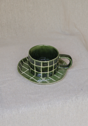Matcha Maze 180ml Mug & Saucer Set