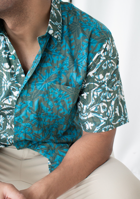 Short Sleeve Casual Cap Batik Shirt