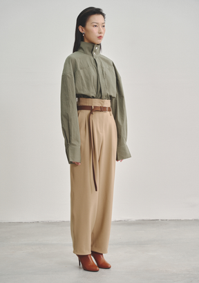 Extra-High Waisted Pleated Trousers
