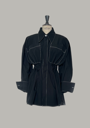 Lamella Shirt with Inverted Pleats (Made To Order)