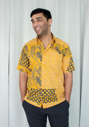 Short Sleeve Casual Cap Batik Shirt