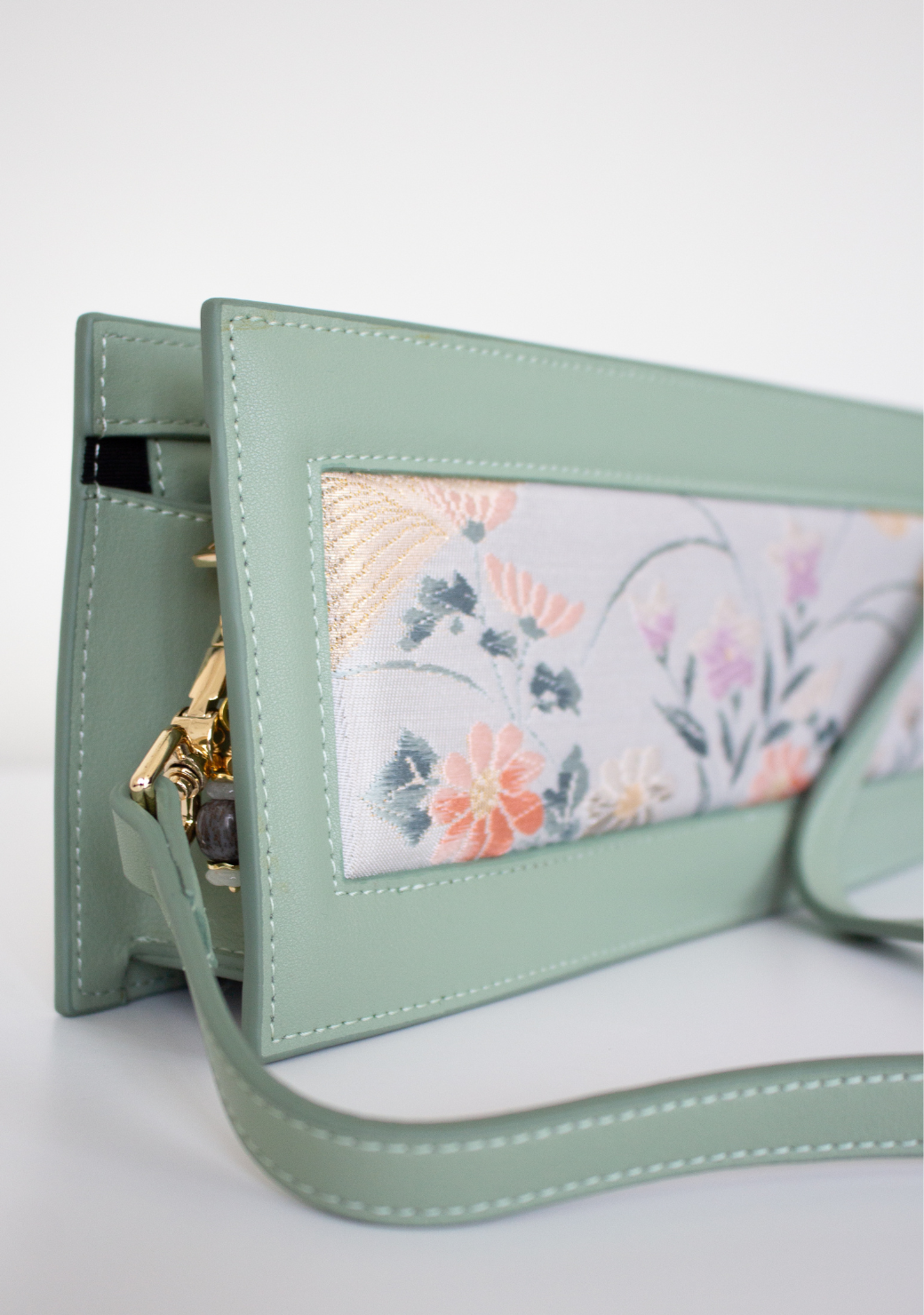 Jade Long Green Leather Clutch