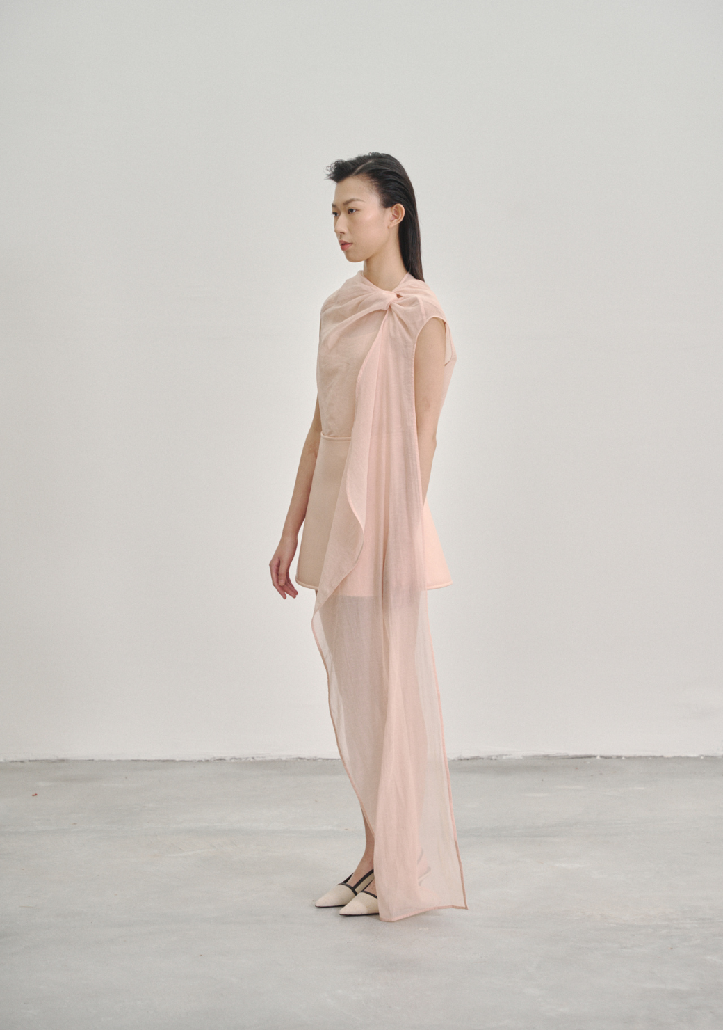 Twisted Knot Tunic with Long Shawl