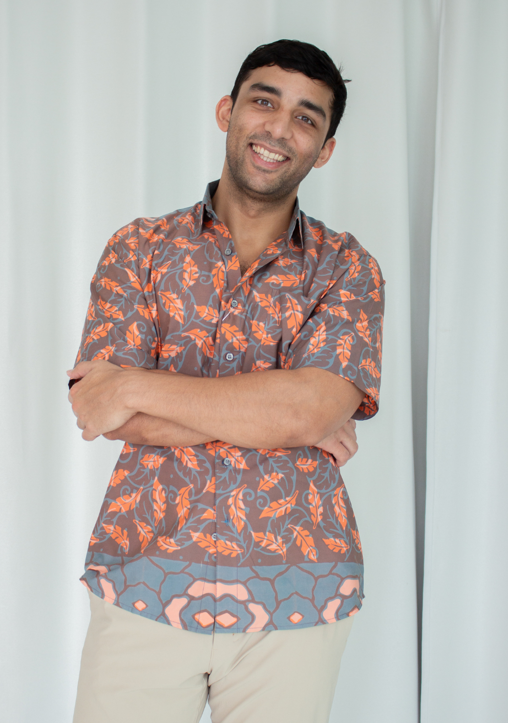 Short Sleeve Casual Cap Batik Shirt