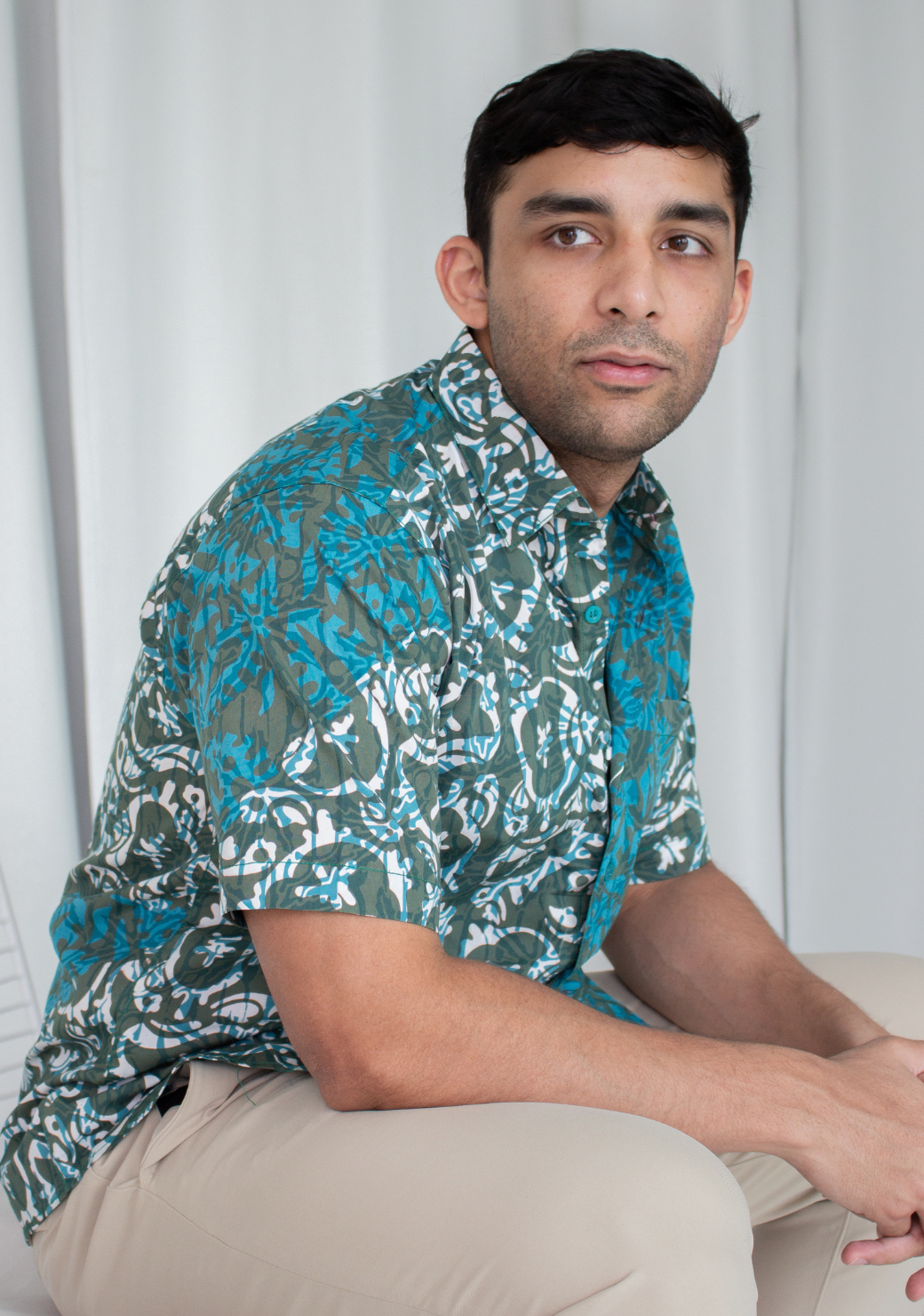 Short Sleeve Casual Cap Batik Shirt