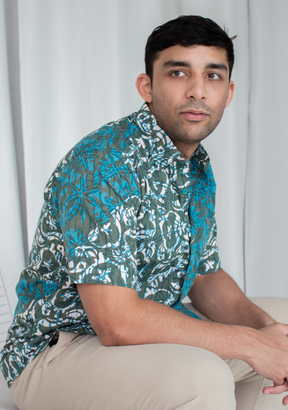 Short Sleeve Casual Cap Batik Shirt