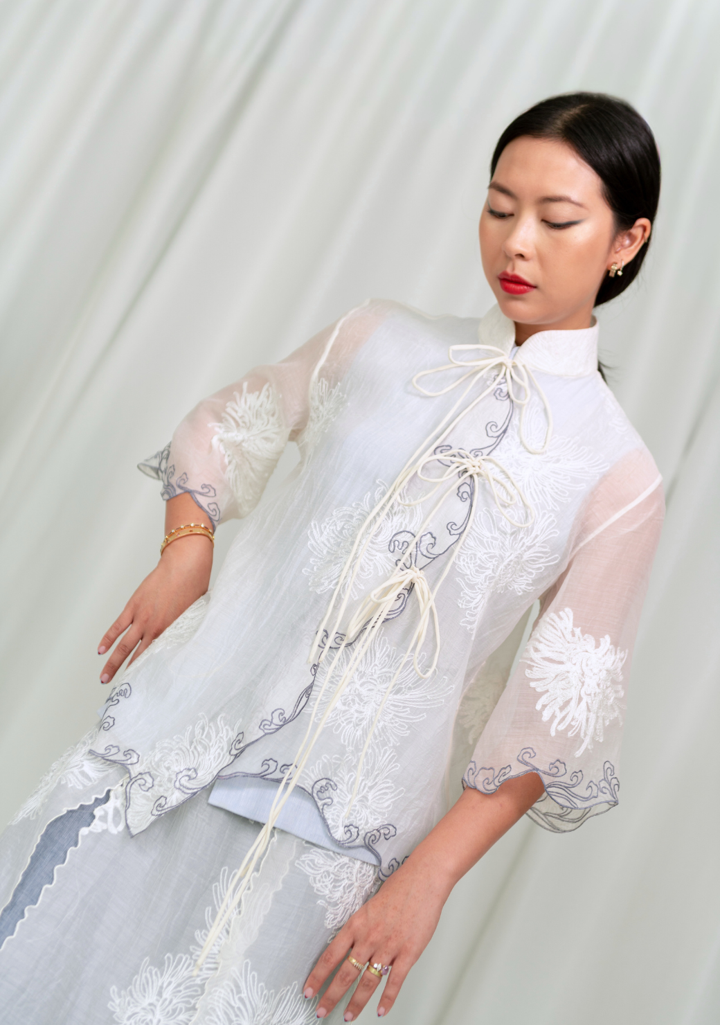 Selat Mandarin Collar Top