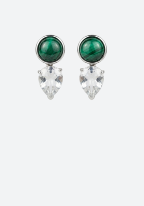 Malachite & White Topaz Earrings