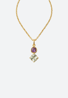 Amethyst & Priasolite Pendant Necklace