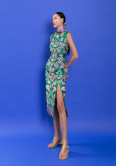 MEI Shantung Qipao in Parakeet