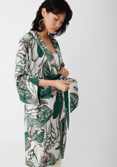 Reversible Midi Silk Kimono Robe