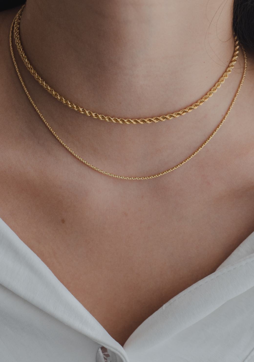Boho Gold Silver Tone Pearl Charm Rope Chain Choker Necklace – ArtGalleryZen