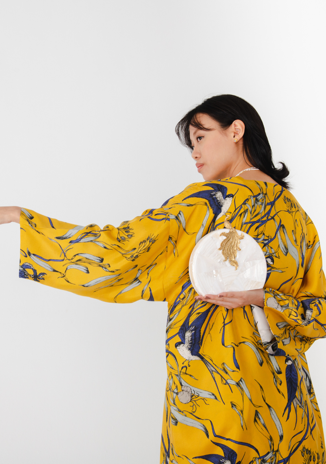 Reversible Midi Silk Kimono Robe