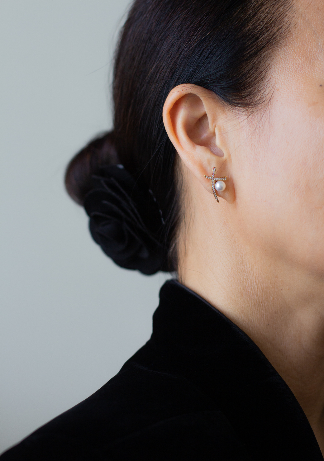 Pearl Studs & Samurai Earring Jackets