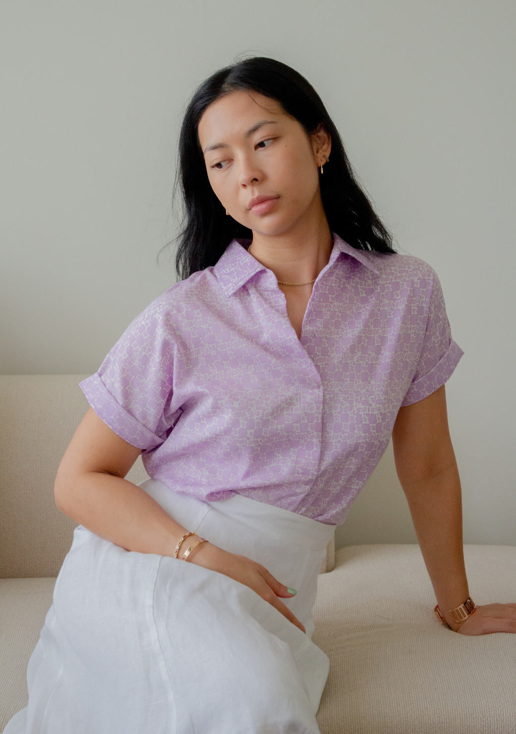 Dia Guild | FERN - Boxy Shirt Blouse in Lilac
