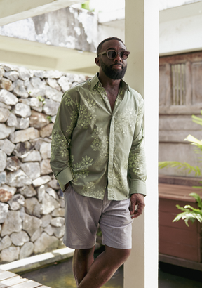Green Octocoral Cotton Batik Shirt