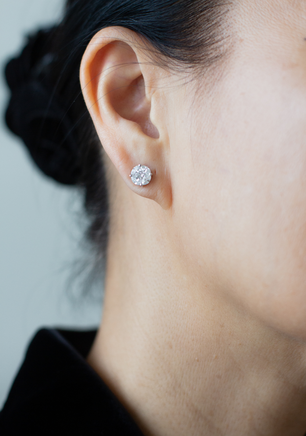 Diamond Cluster Studs & Coral Fan Earring Jackets